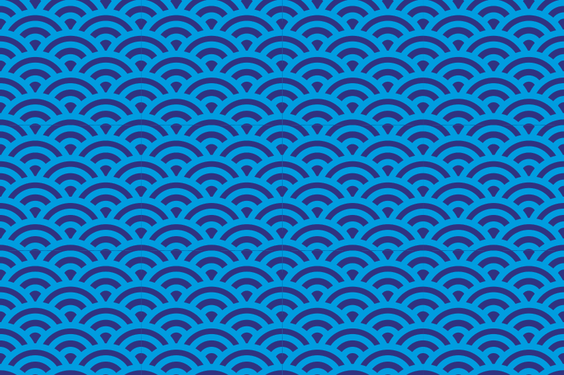 Blue japanese wave original placemats - TenStickers