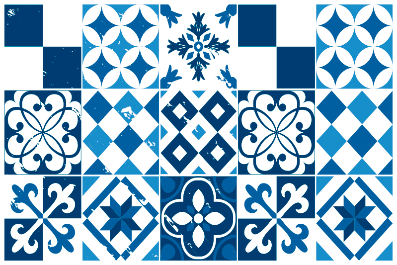 Placements with geometric pattern tiles design - TenStickers