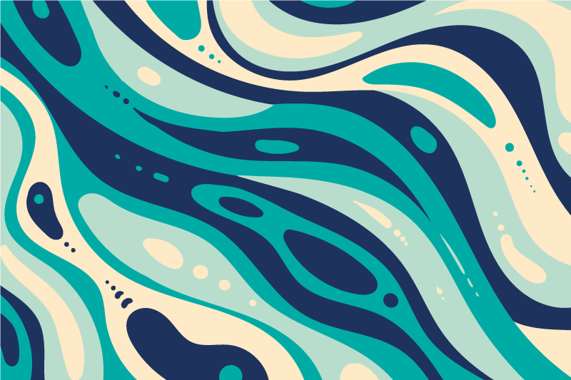 Wavy aqua patterns placemats - TenStickers