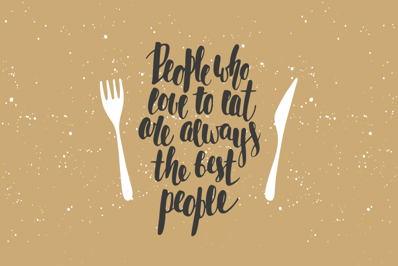 Placemats with quote forks and wisdom - TenStickers