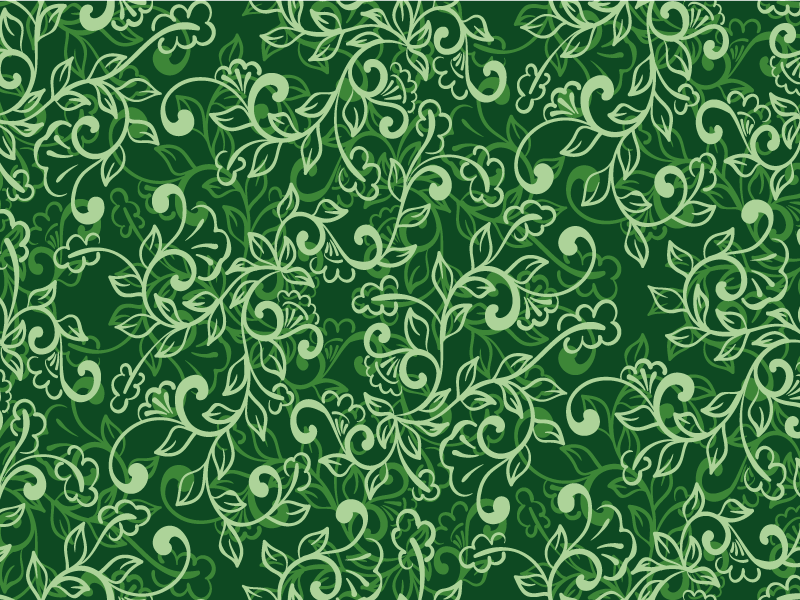 Floral green pattern placemats - TenStickers