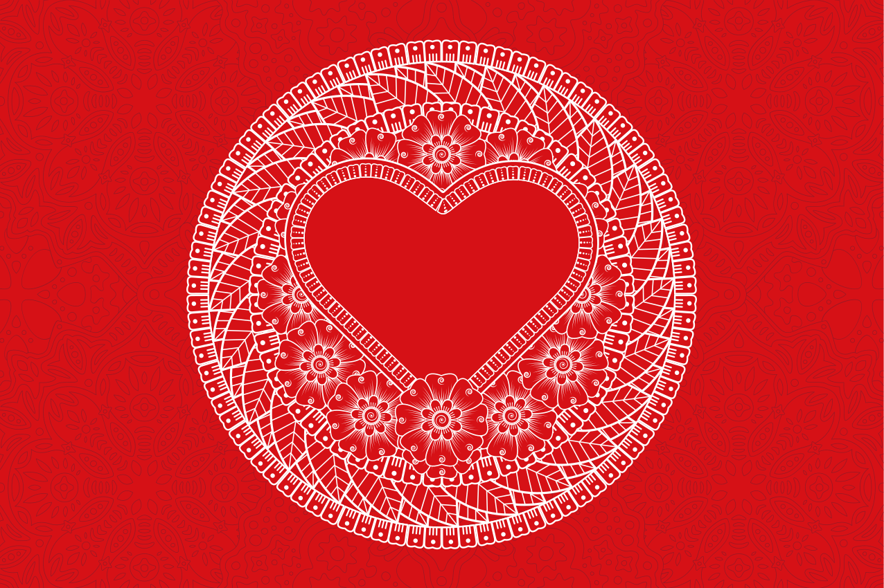 Placemat with quote heart motif design - TenStickers