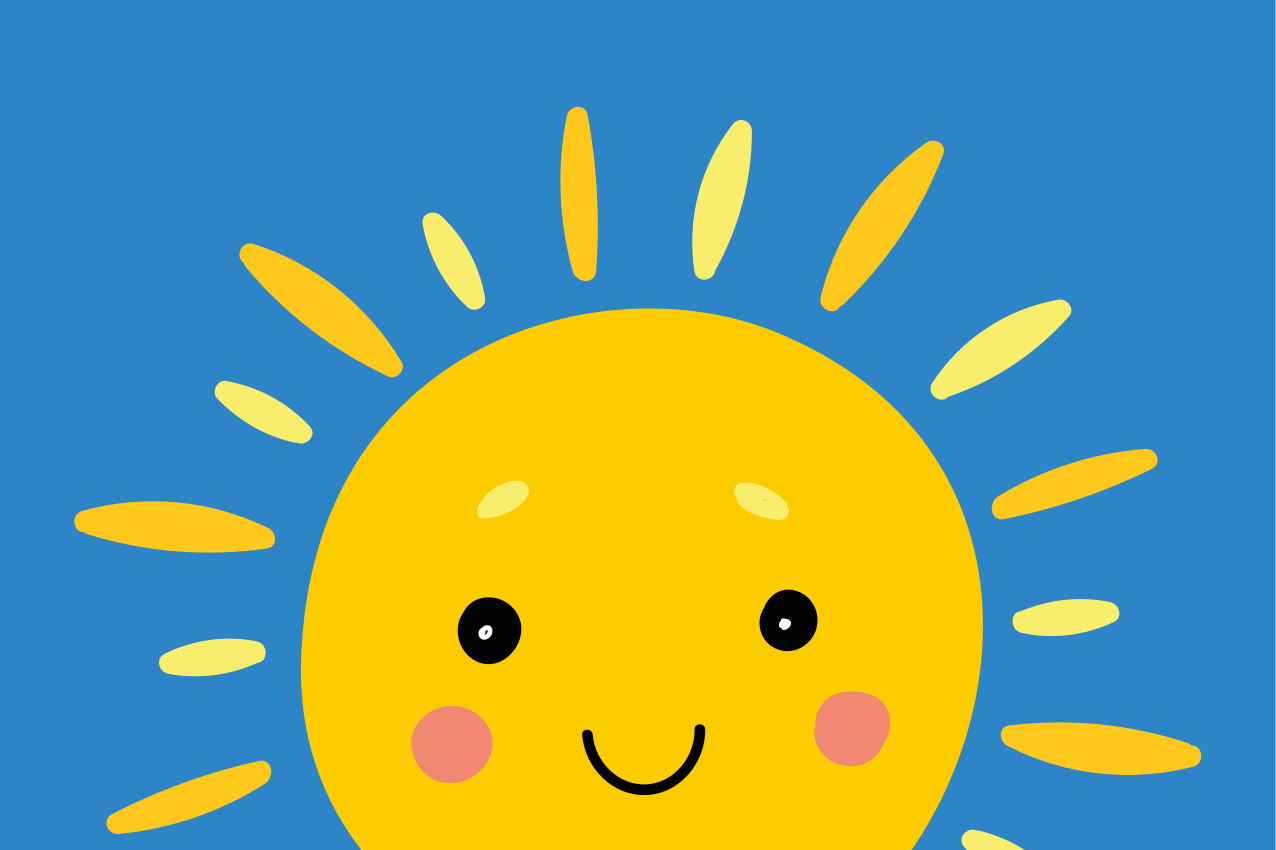 Children placemats smiling sun face - TenStickers