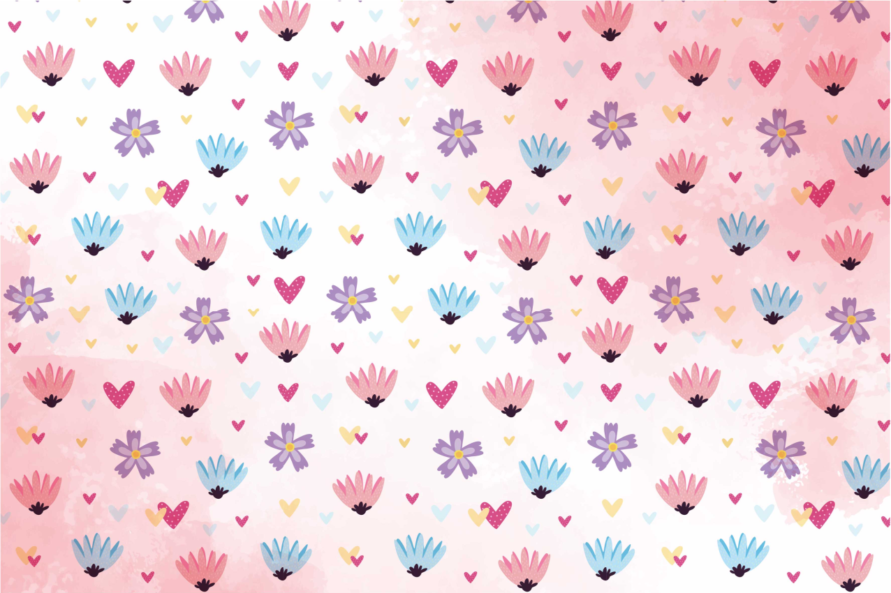 Children placemats with floral heart designs - TenStickers