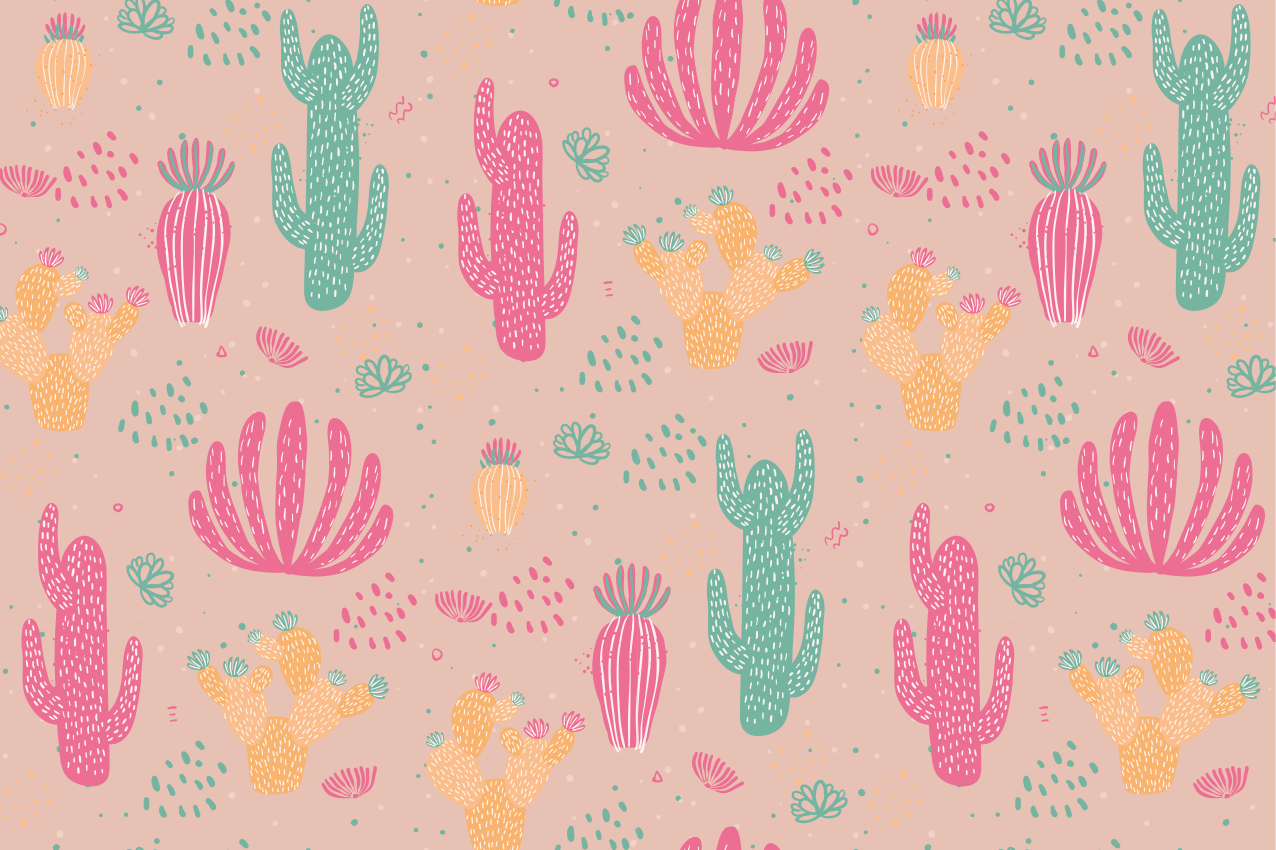 Original placemats vibrant cactus design - TenStickers