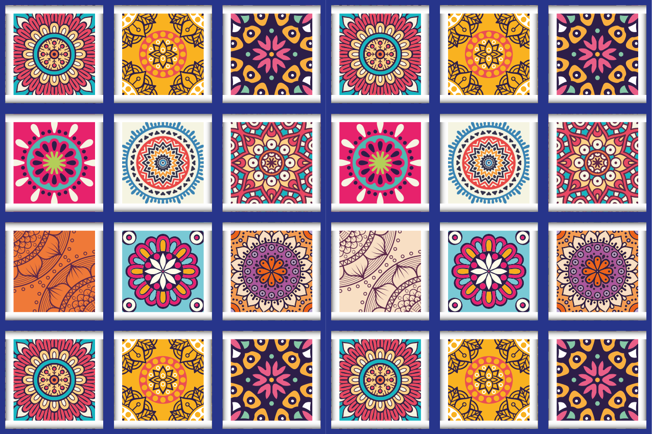 Original placemats geometric floral designs - TenStickers