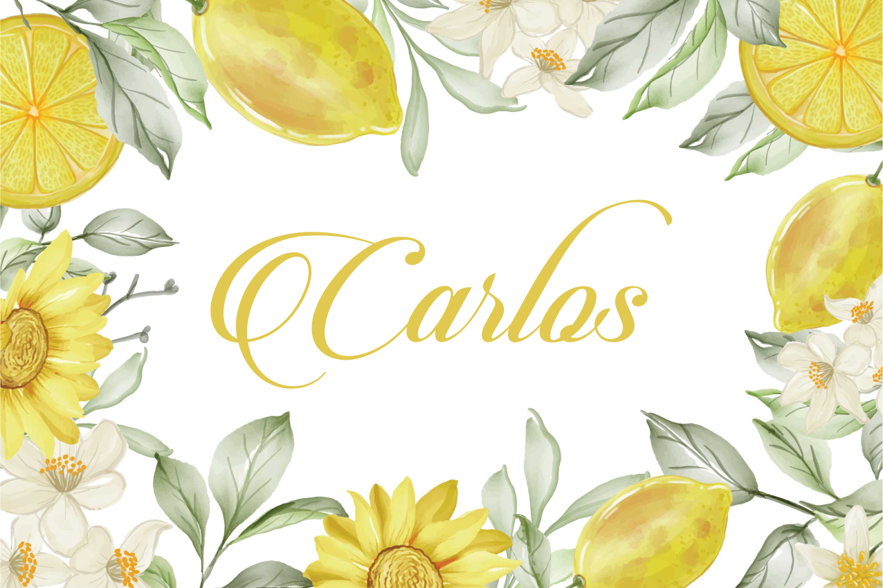 Personalisable placemat lemon floral design - TenStickers