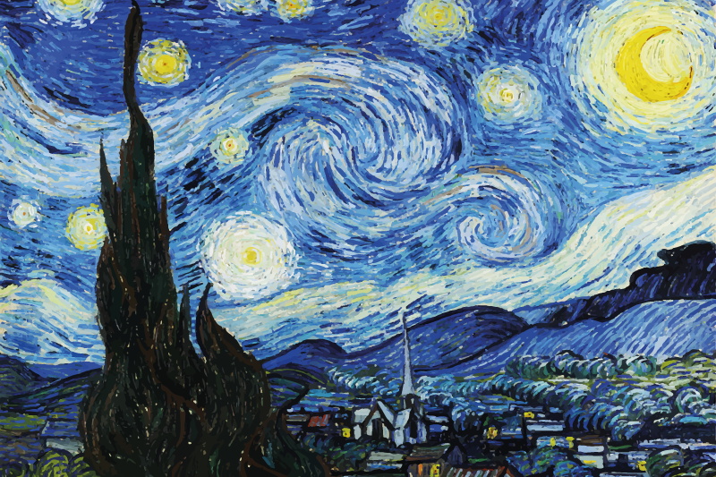 Original placemats starry night scene - TenStickers