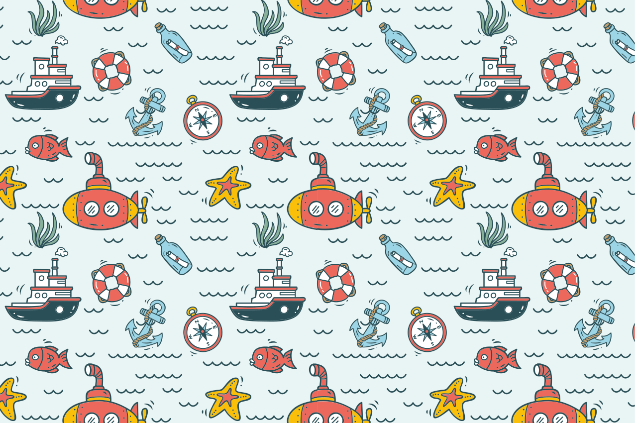 Children placemats underwater submarine adventure - TenStickers