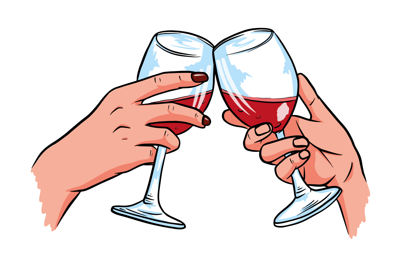 Placemats with quote cheers toasting glasses - TenStickers