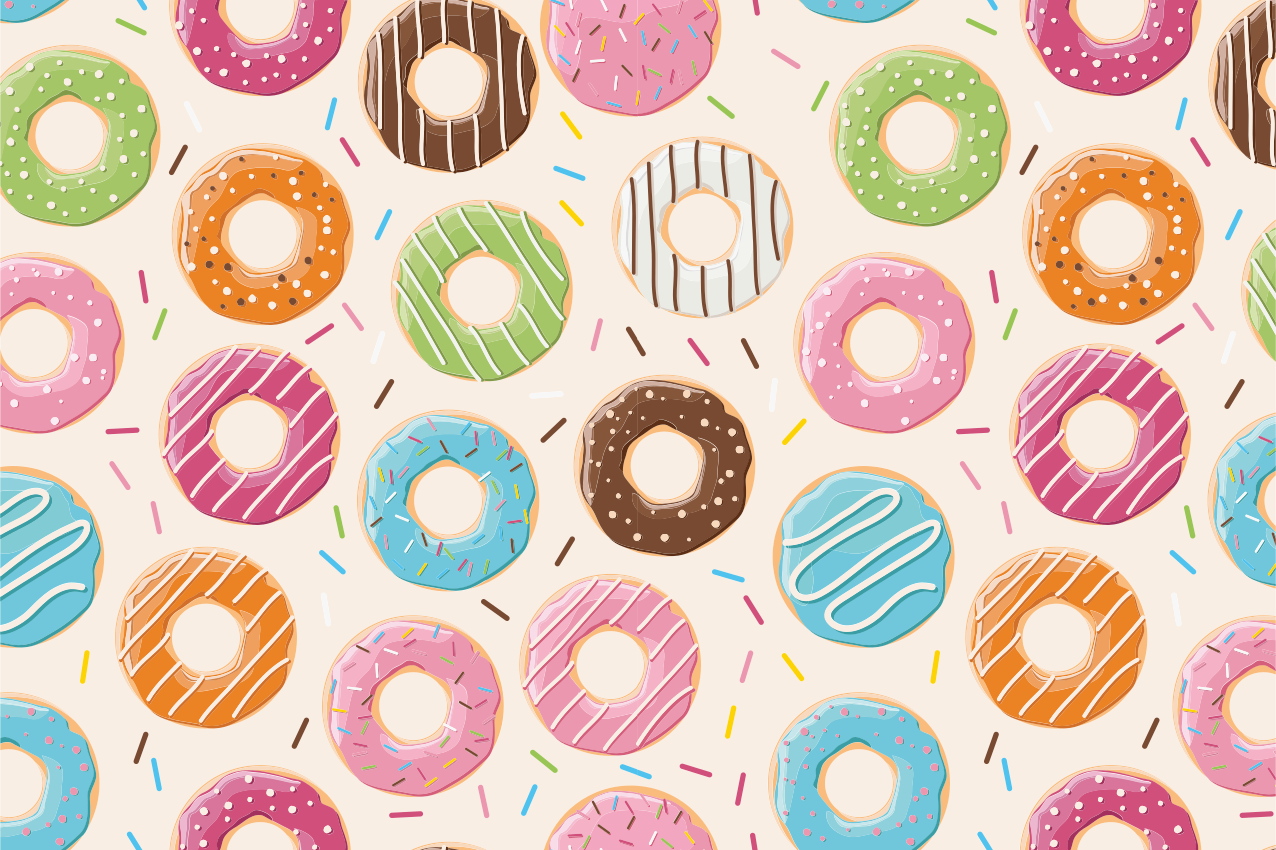 Children placemats colorful donut designs - TenStickers