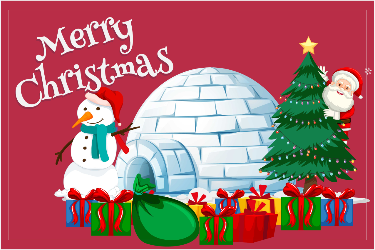 Christmas placemats festive holiday scene - TenStickers