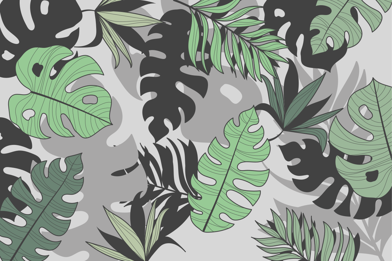 Tropical leaf motif placemats - TenStickers
