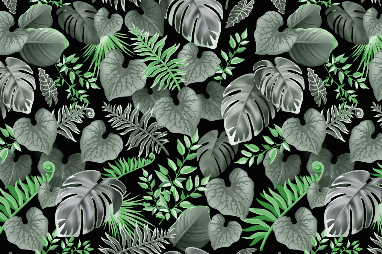 Placemat green leaf patterns - TenStickers