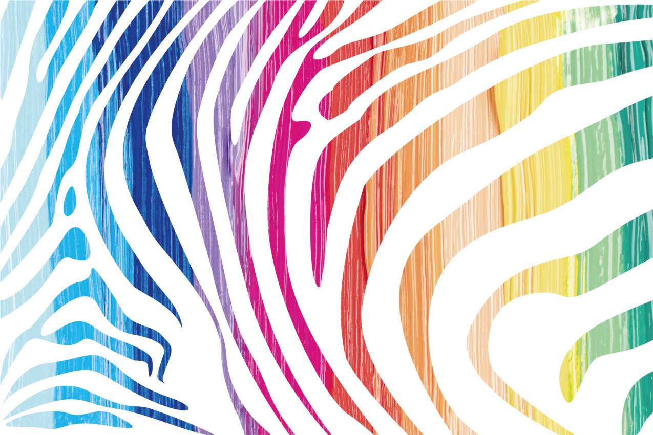 Colourful Zebra Print textured placemats - TenStickers