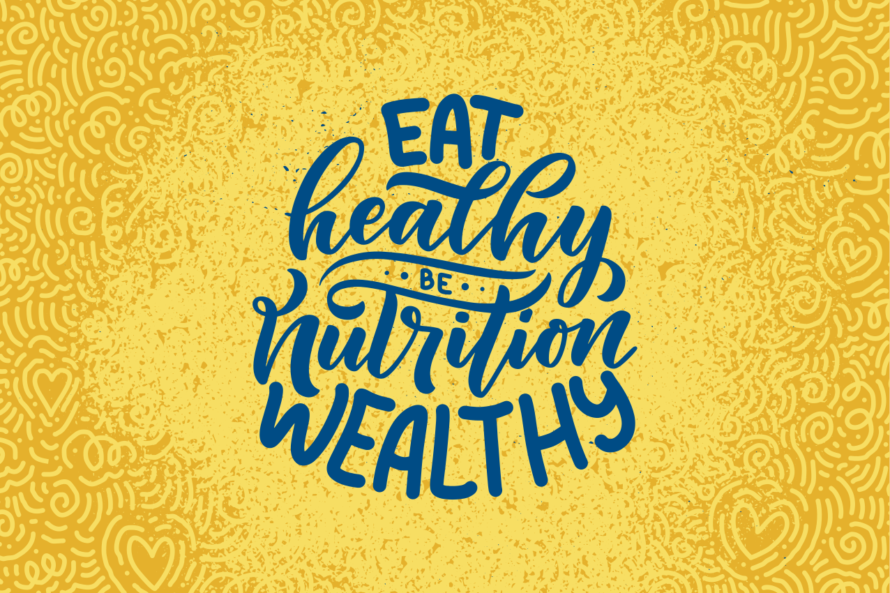 Placements with quote healthy eating abundance - TenStickers