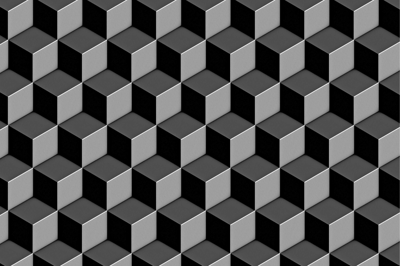 Geometric cubes pattern placemats - TenStickers