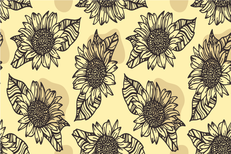 Original placemats sunflower design art - TenStickers