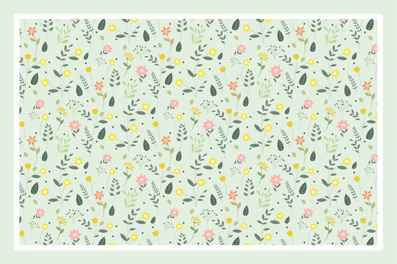 Original placemats floral pattern table setting - TenStickers