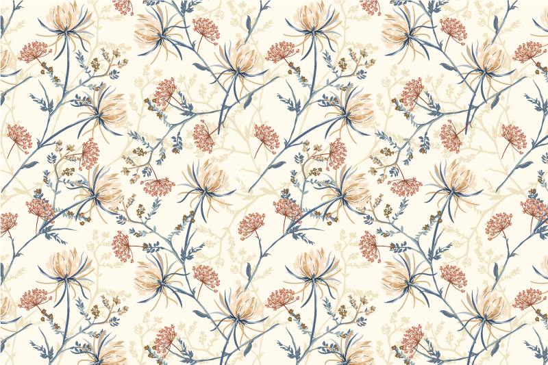 Original placemats floral motif tabletop - TenStickers