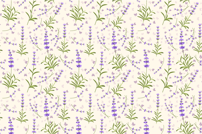 Lavender floral pattern placemats - TenStickers