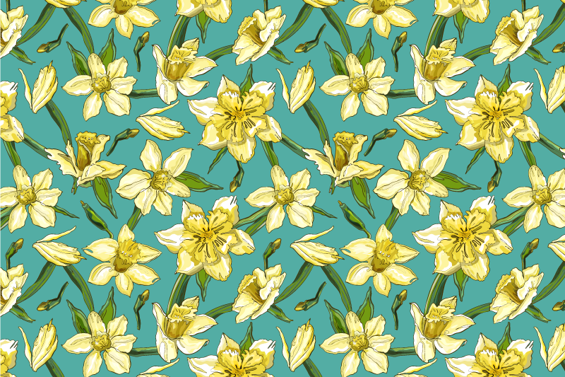Original placemats daffodil floral design - TenStickers