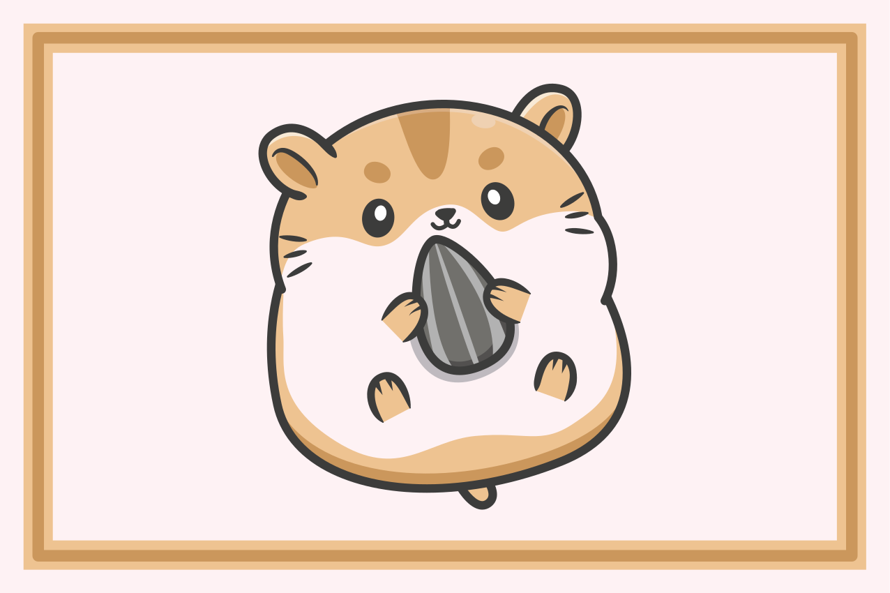 Cute hamster cartoon modern placemats - TenStickers