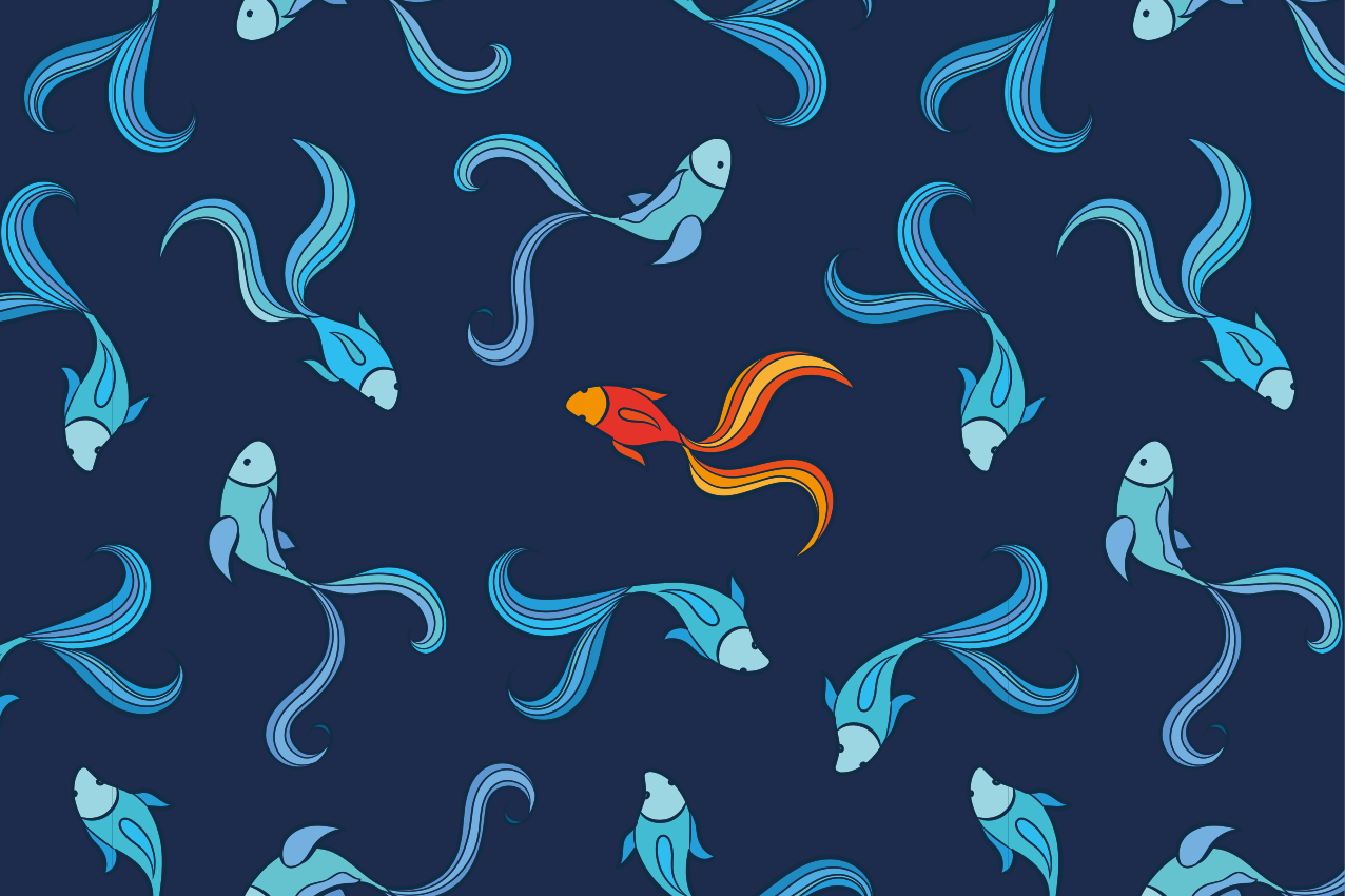 Original placemats with bright fish design - TenStickers