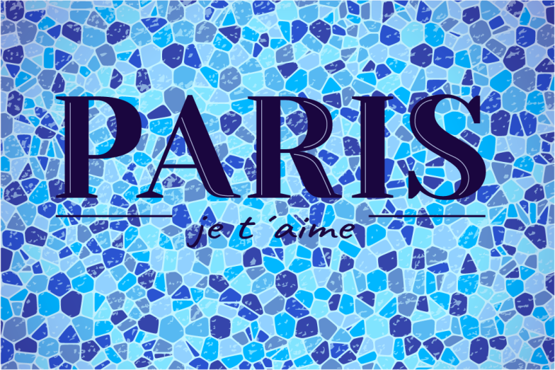 Placemat with quote: love is in paris - TenStickers