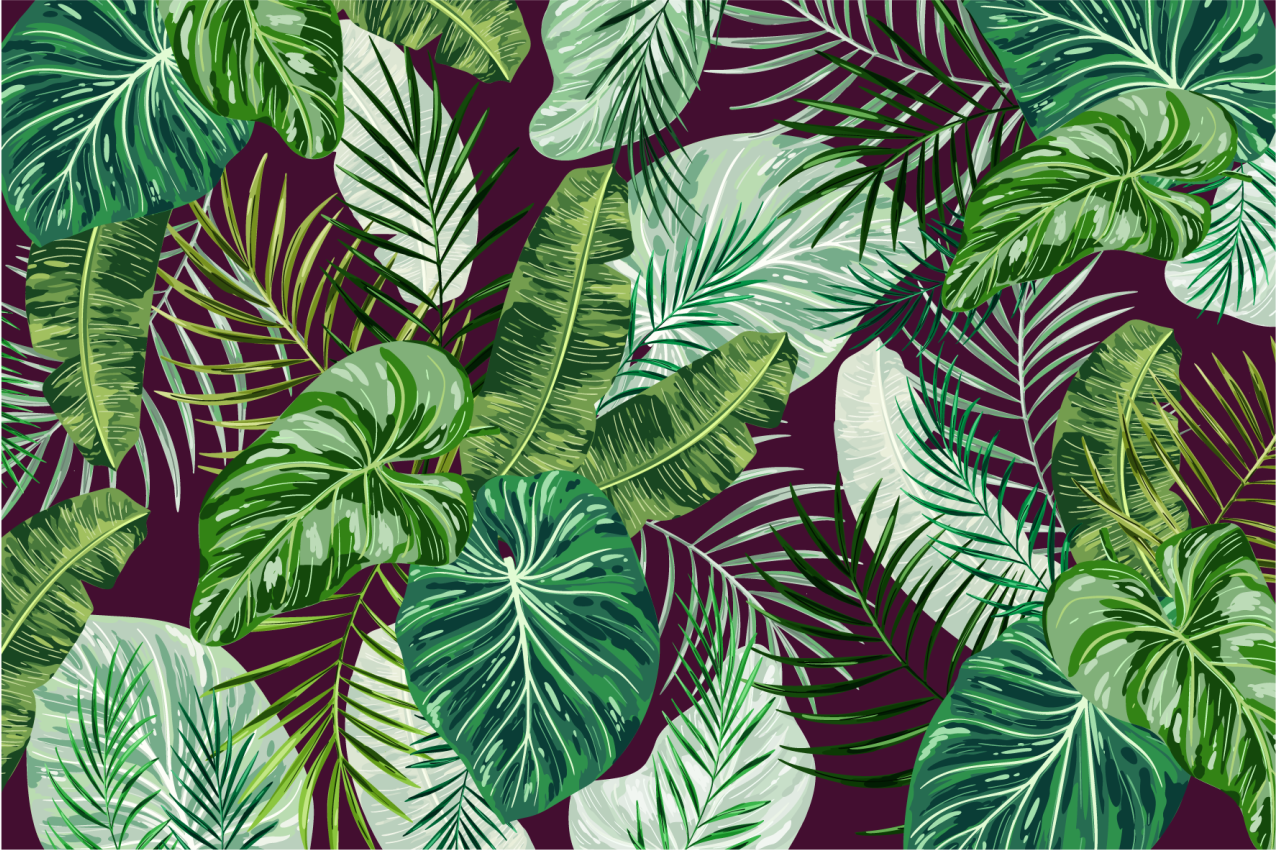 Tropical leaf arrangement placemats - TenStickers