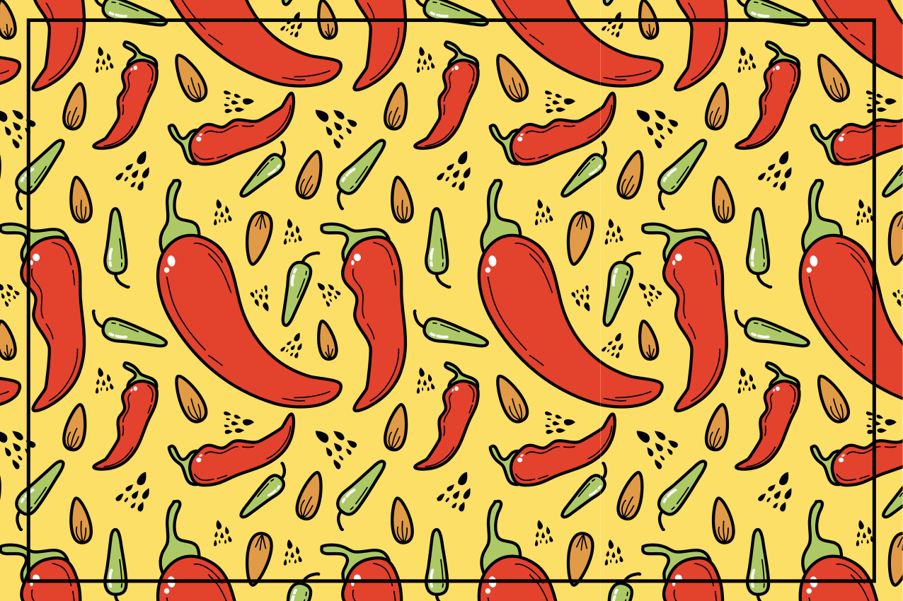 Original placemats chili pepper design - TenStickers