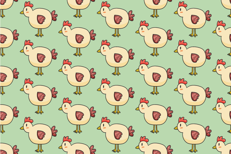 Children placemats charming chicken repeats - TenStickers