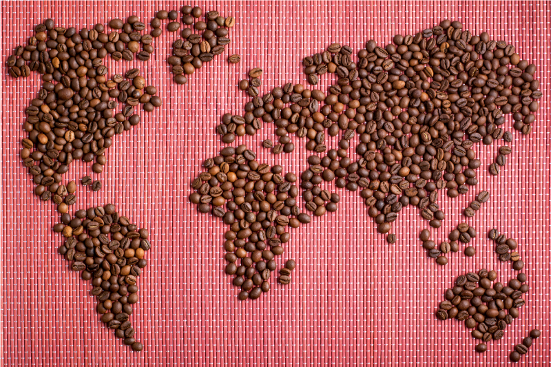 Original placemats world map coffee beans - TenStickers