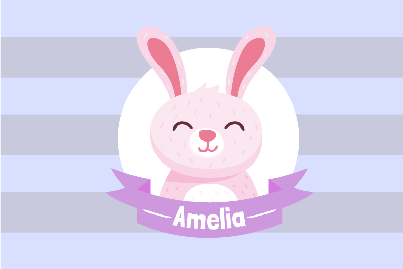 Happy white bunny modern placemats - TenStickers