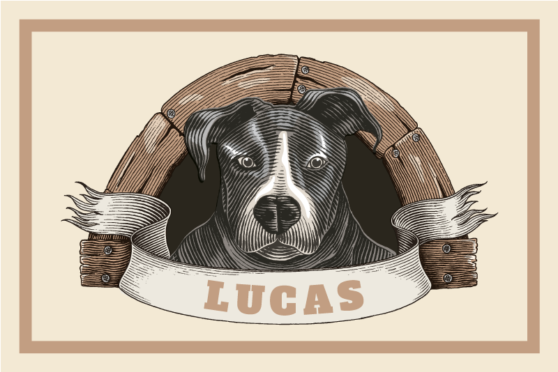 Original placemats dog portrait illustration - TenStickers