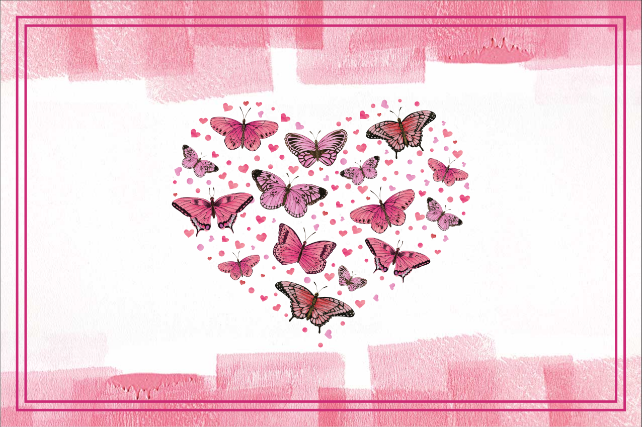 Modern placemats heart butterflies design - TenStickers