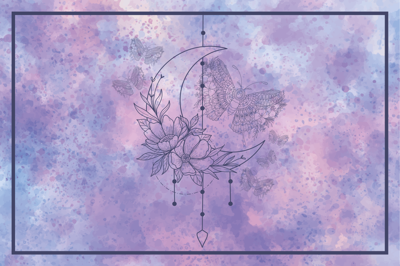 Original placemats floral moon design - TenStickers