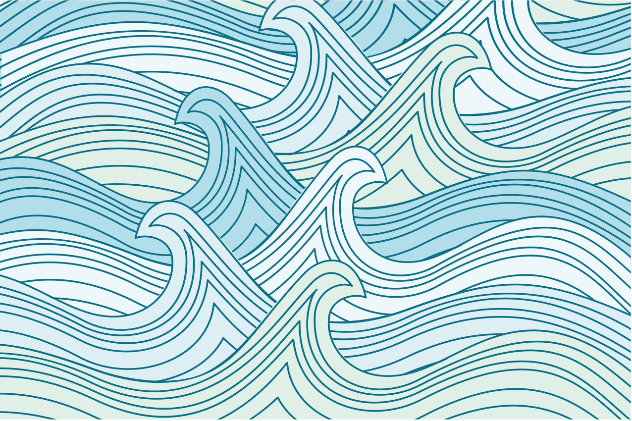 Curvy line motif placemats - TenStickers