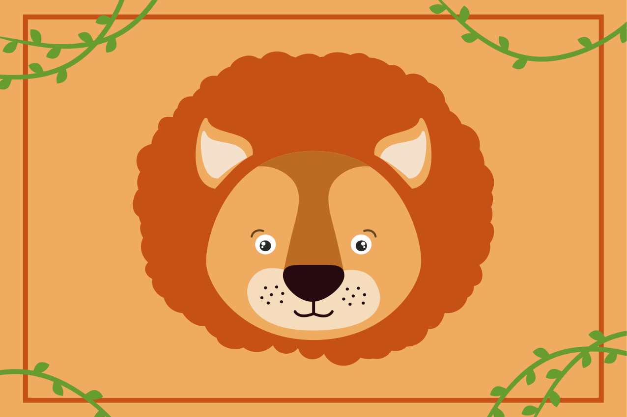 Lion head cute children placemats - TenStickers