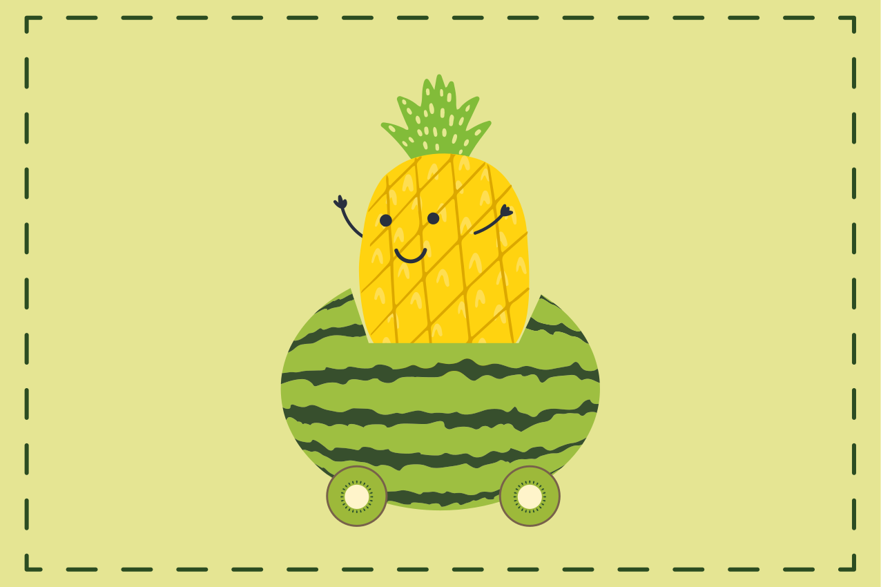 Children placemats pineapple watermelon car - TenStickers