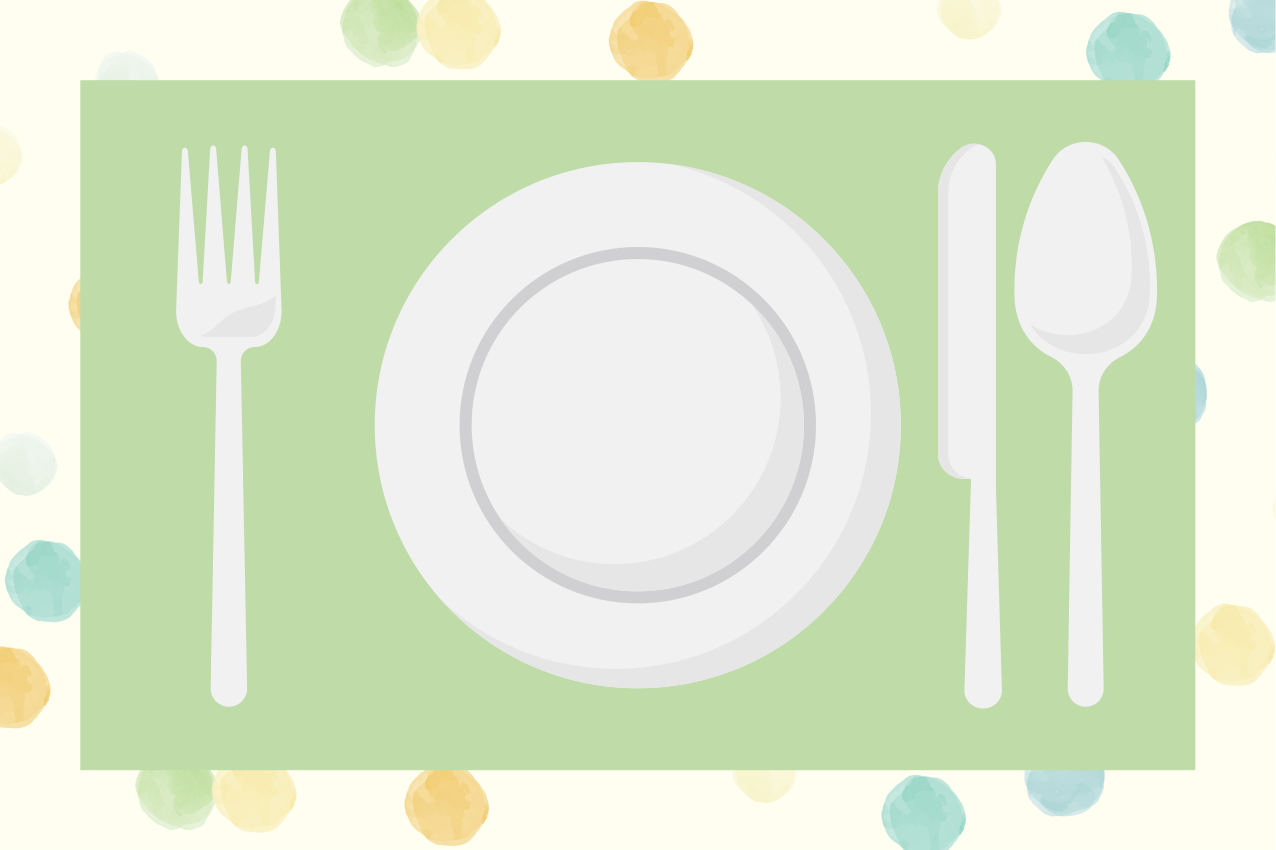 Cutlery distribution graphic children placemats - TenStickers
