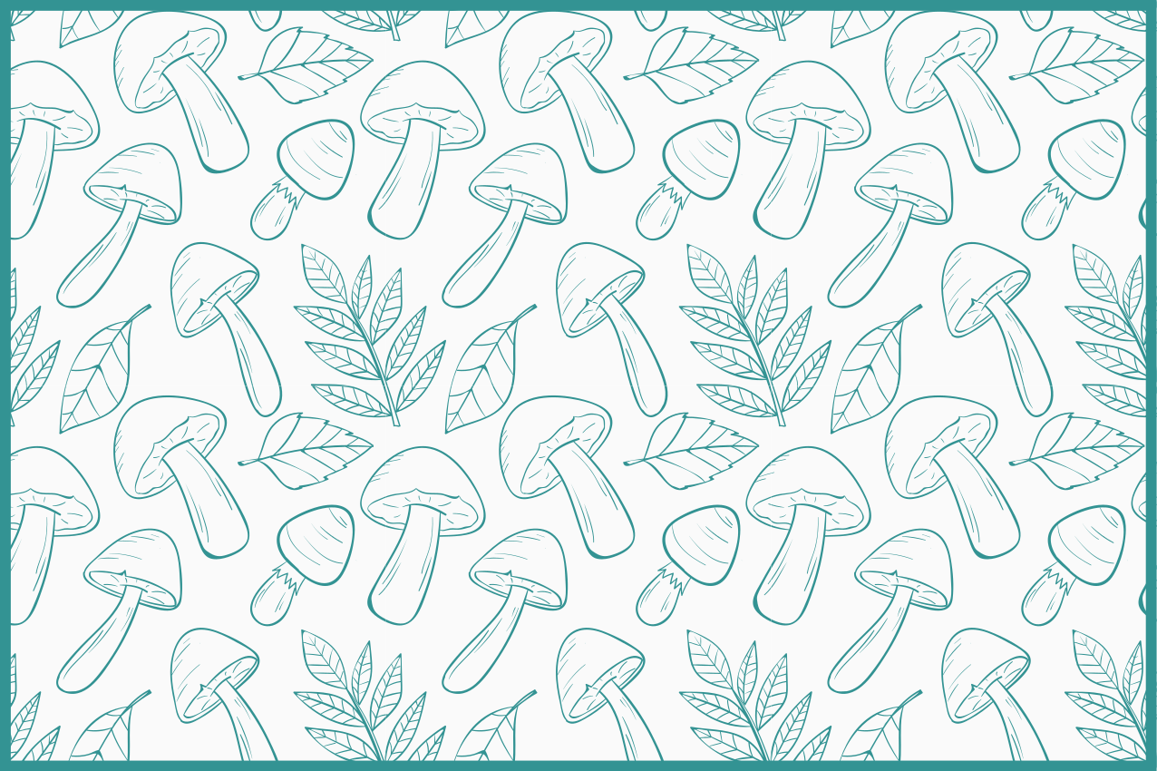 Mushroom leaf pattern placemats - TenStickers