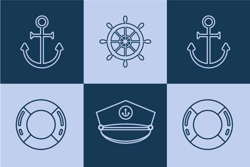 Nautical Symbols Mat original placemats - TenStickers