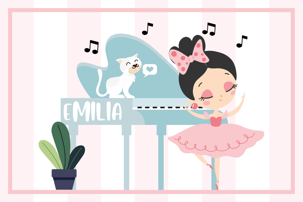 Children placemats ballet dancer design - TenStickers