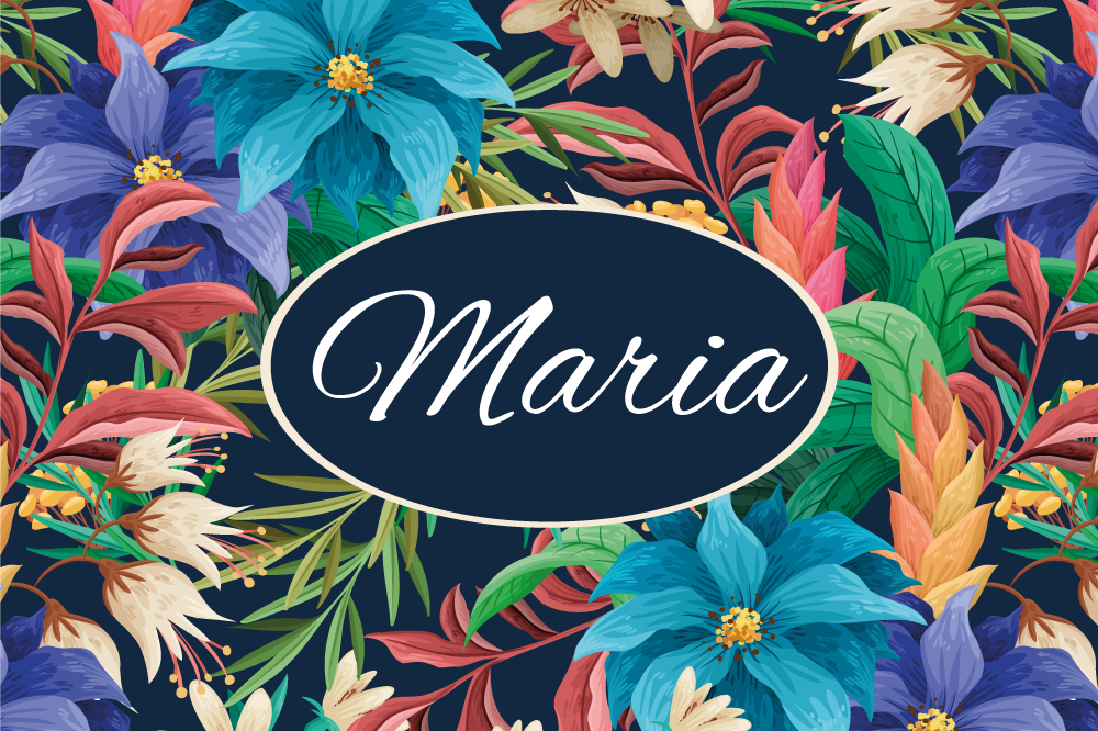 Personalisable placemat floral personalized platter - TenStickers