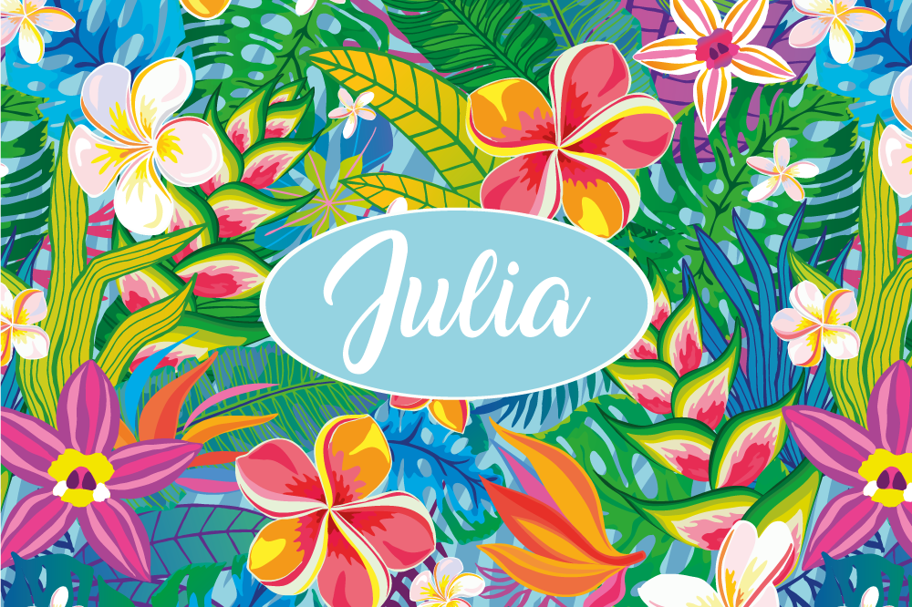 Tropical floral personalisable placemat - TenStickers