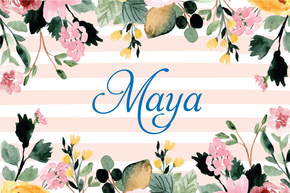Personalizable placemat floral custom name - TenStickers