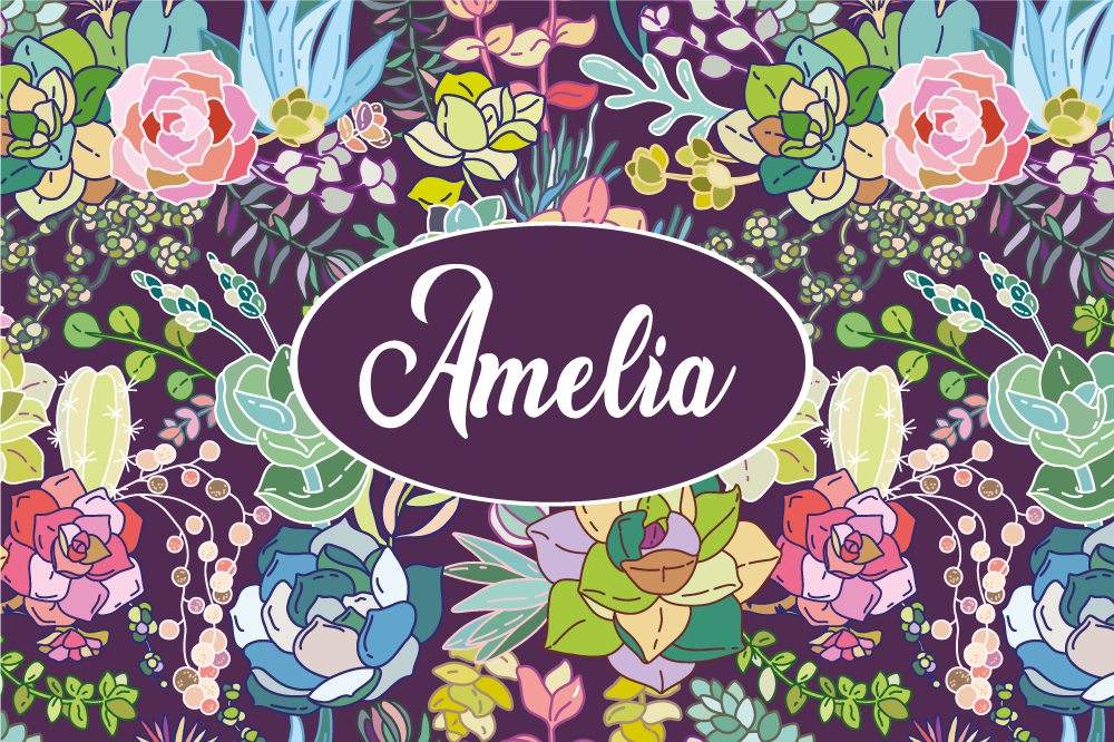 Personalised placemat with floral custom design - TenStickers