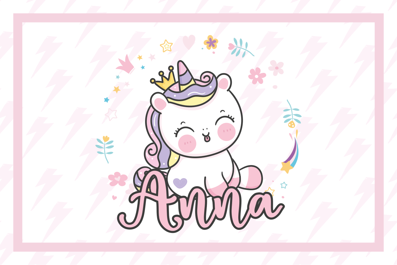Children placemats cute unicorn illustration - TenStickers