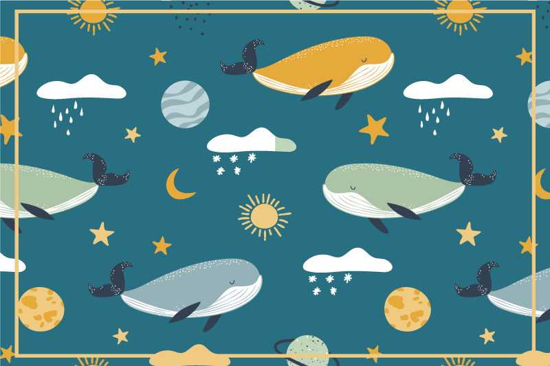 Children placemats whale and celestial patterns - TenStickers